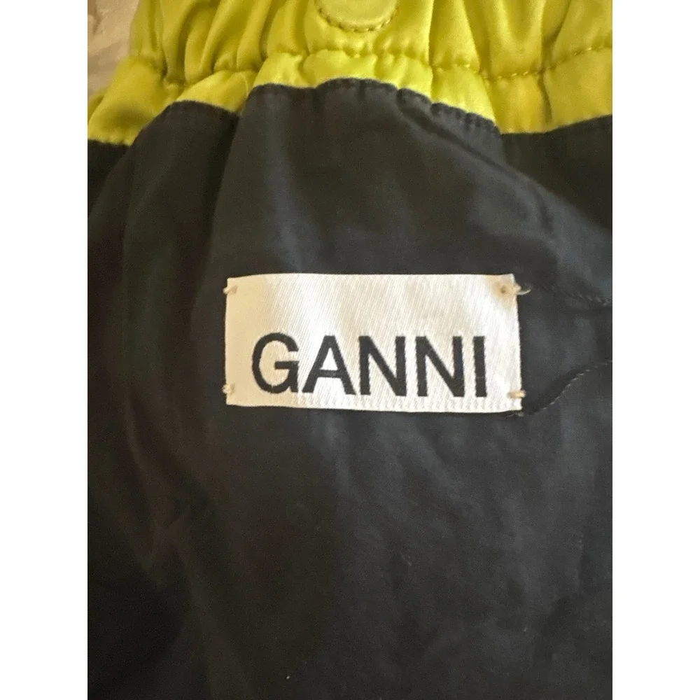 GANNI Occasion Small Hobo Bag Puffy Knotted Handle Lime Green One Size